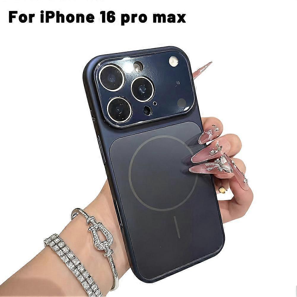 16 Pro Max Magnetic Case with Glass Back Drop Protection Anti-Scratch Matte Finish Universal Fit for MagSafe Charging