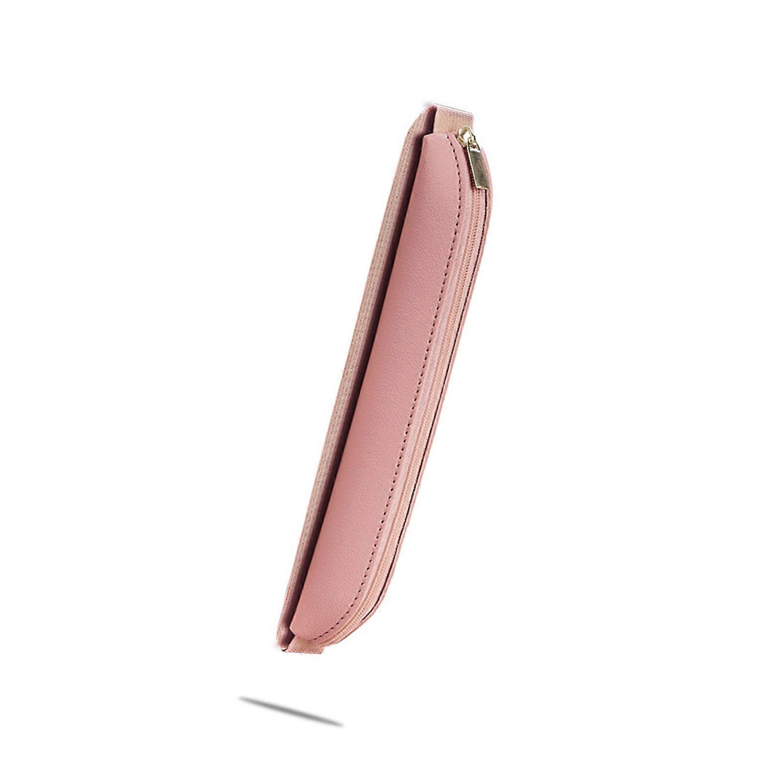 PU Leather Pen Case Pencil Pouches with Adjustable Elastic Band Notebook Pencil Case for Planners Binders Folder Book  Pink