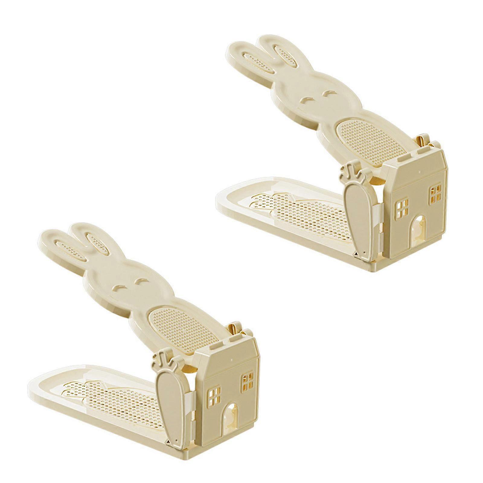 2Pcs Space Efficient Shoe Organizers Sturdy Shoe Racks compatible Organized Homes and Dorms Space Efficient Shoes Shelf White Myi