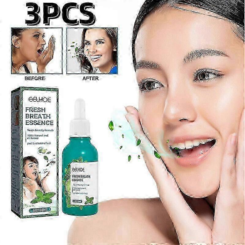 3個の口臭除去滴、プロフェッショナルフォーミュラフレッシュブレスオーラルケアエッセンス