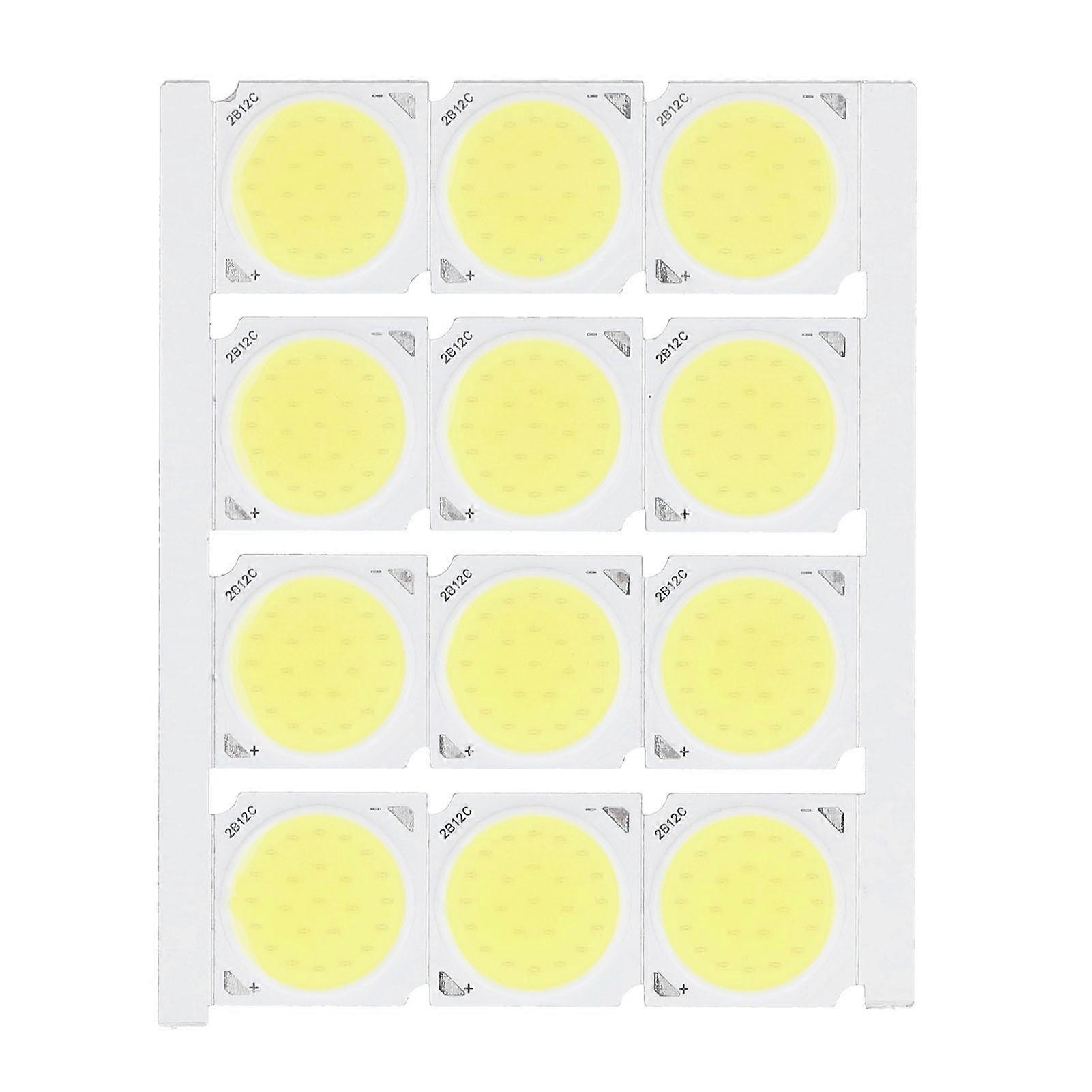 12Pcs COB Light Source High Power Round LED Chip 12W 36?41V 1080LM for DIY Indoor LightingWhite