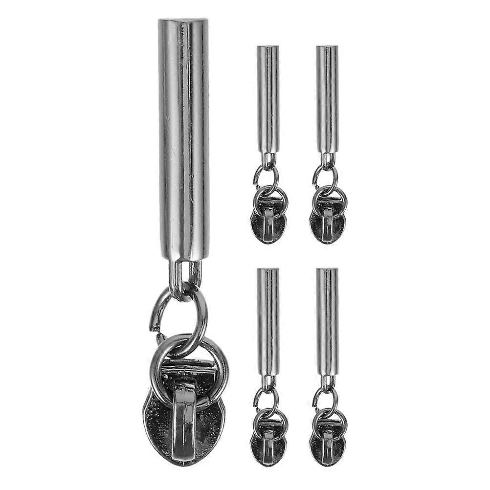 Zipper Pull Replacement for Bags Jackets Backpacks Black Zinc Alloy 5Pcs