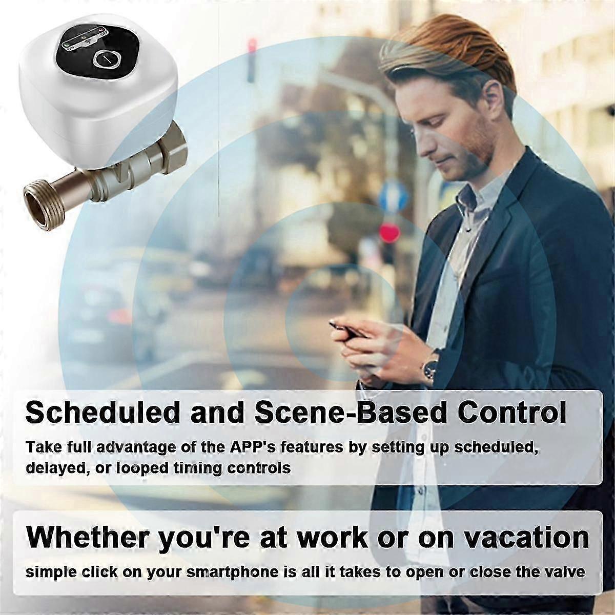 WiFi Intelligent Ball Valve Automatic Water Shut-Off Valve Support APP Control/3 Timing Modes/Water