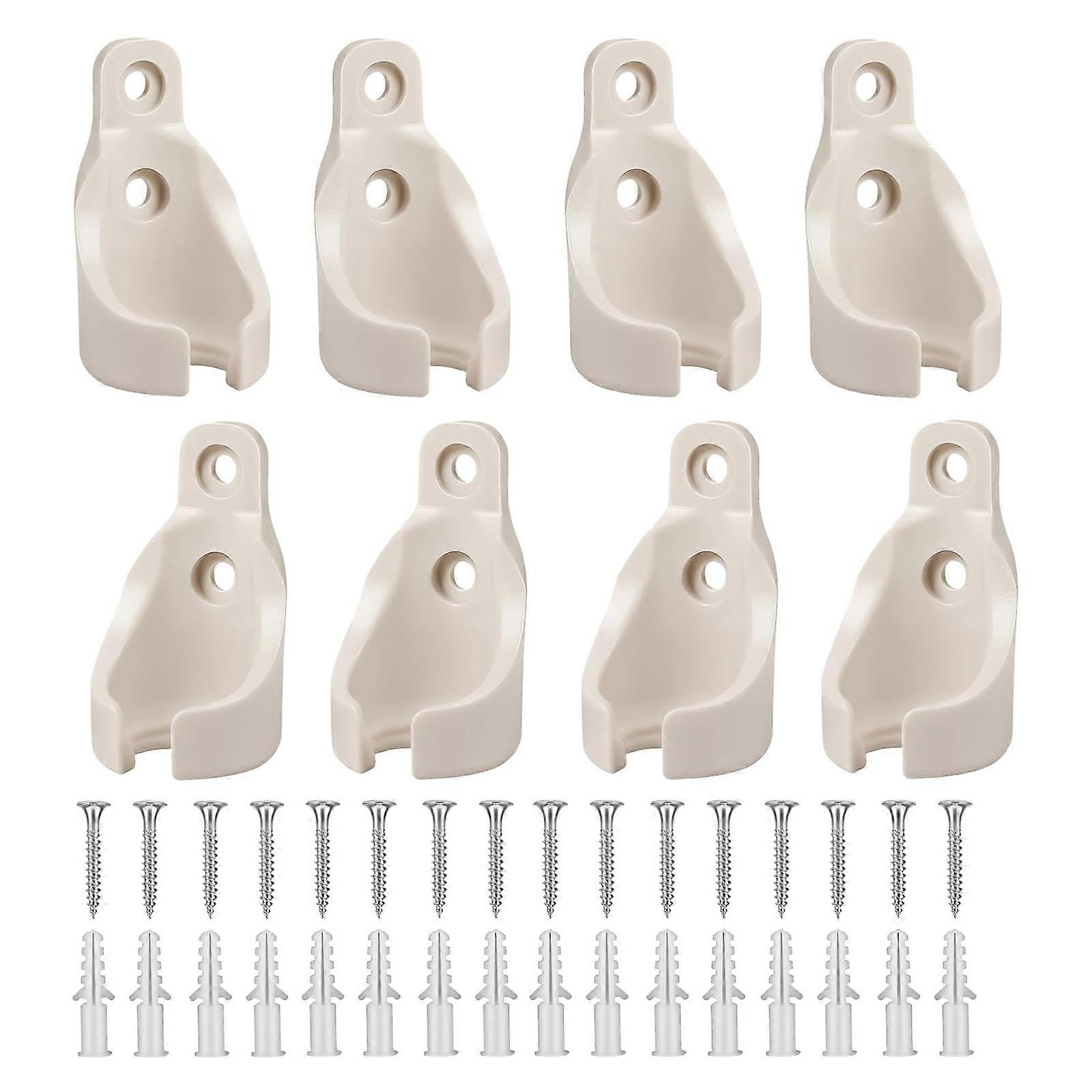 Plastic Bungee Cord Receiver 8Pcs Set Sturdy Connection for Blinds Easy Installation  White