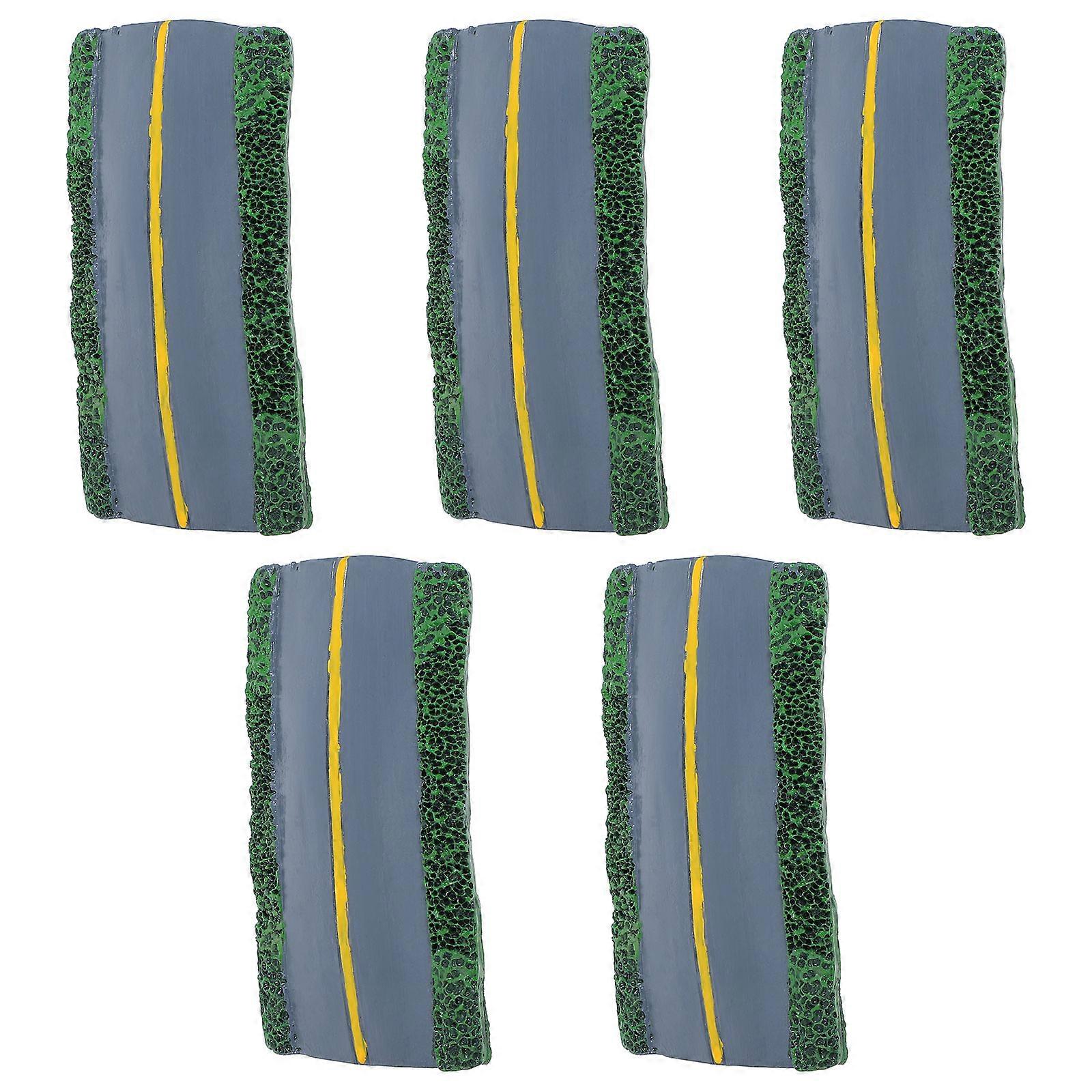Highway Architecture Model for Decor 5Pcs Resin Miniature Roadway Scenery Set