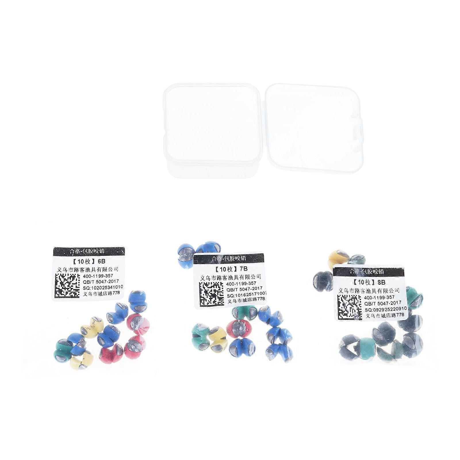 30pack Nonslip Fishing Split Shots Durability Electrolytic Leads Fishing Split Shot Weights Multiple Size Available Multicolor