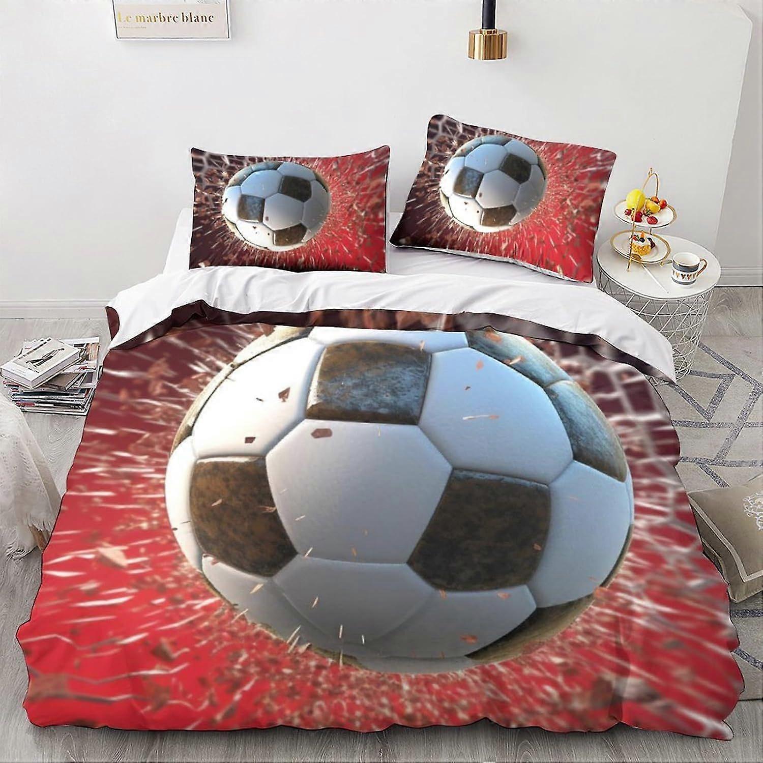 كرة القدم الكرة لحاف غطاء لحاف وأكياس الوسائد 3D كرة القدم تصميم نمط خفيفة الوزن ستوكات مجموعة الفراش الرياضية