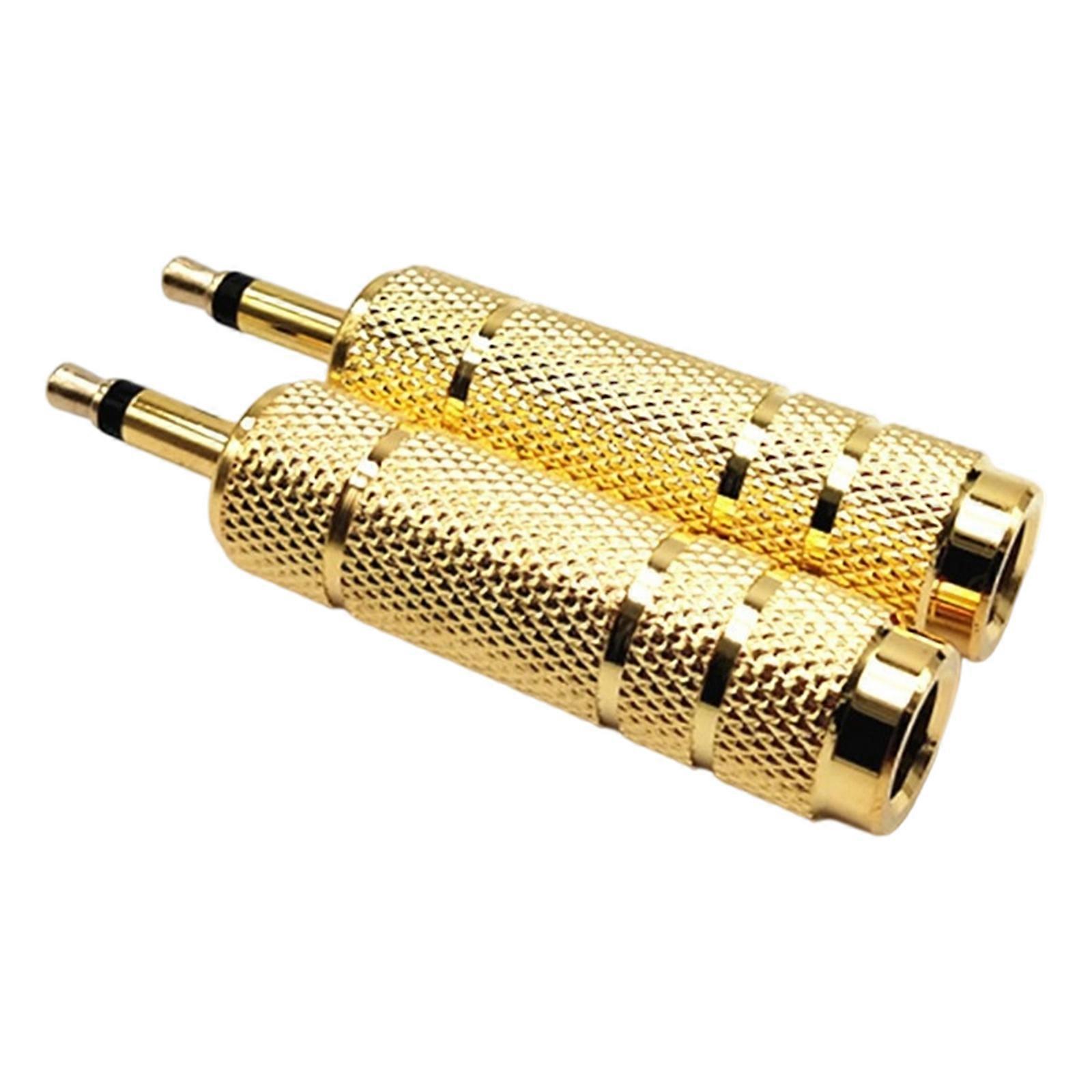 Gold Plate 6.5mm to 3.5mm Mono Adapter Seamlessly Instrument Connectivities High Fidelitys Signal Transfer Durability Build Multicolor
