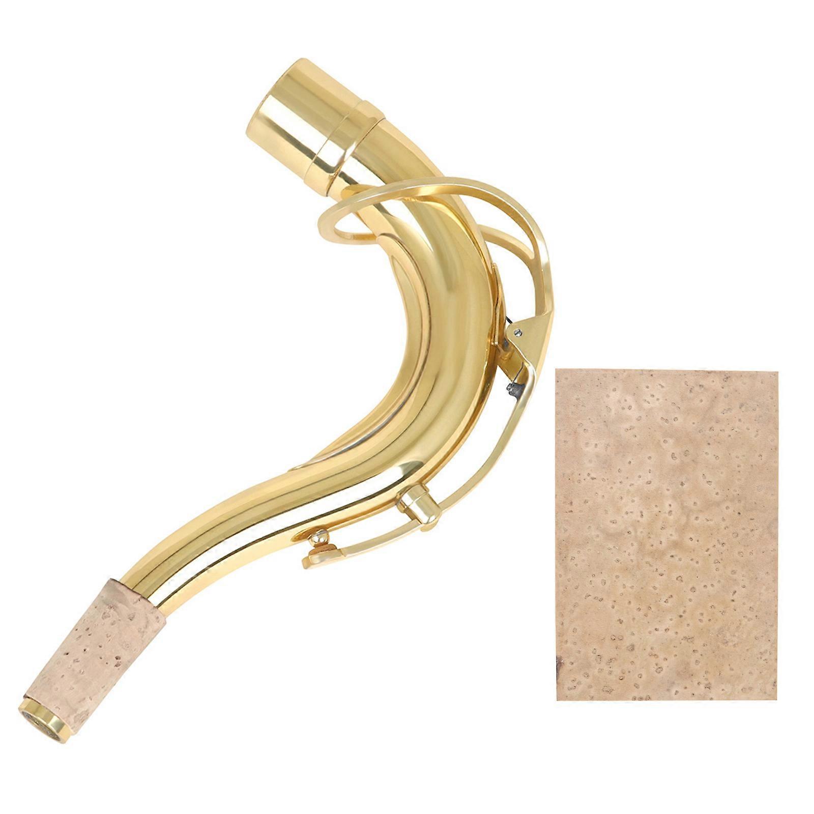 Saxophone Bend Neck with Soft Cork and Stable Tone Gold Plated Saxophone Bend Neck Enhances Your Playing Experience Multicolor