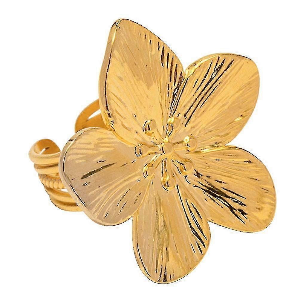 Trendy Floral Open Ring - Lightweight Adjustable Finger Jewelry