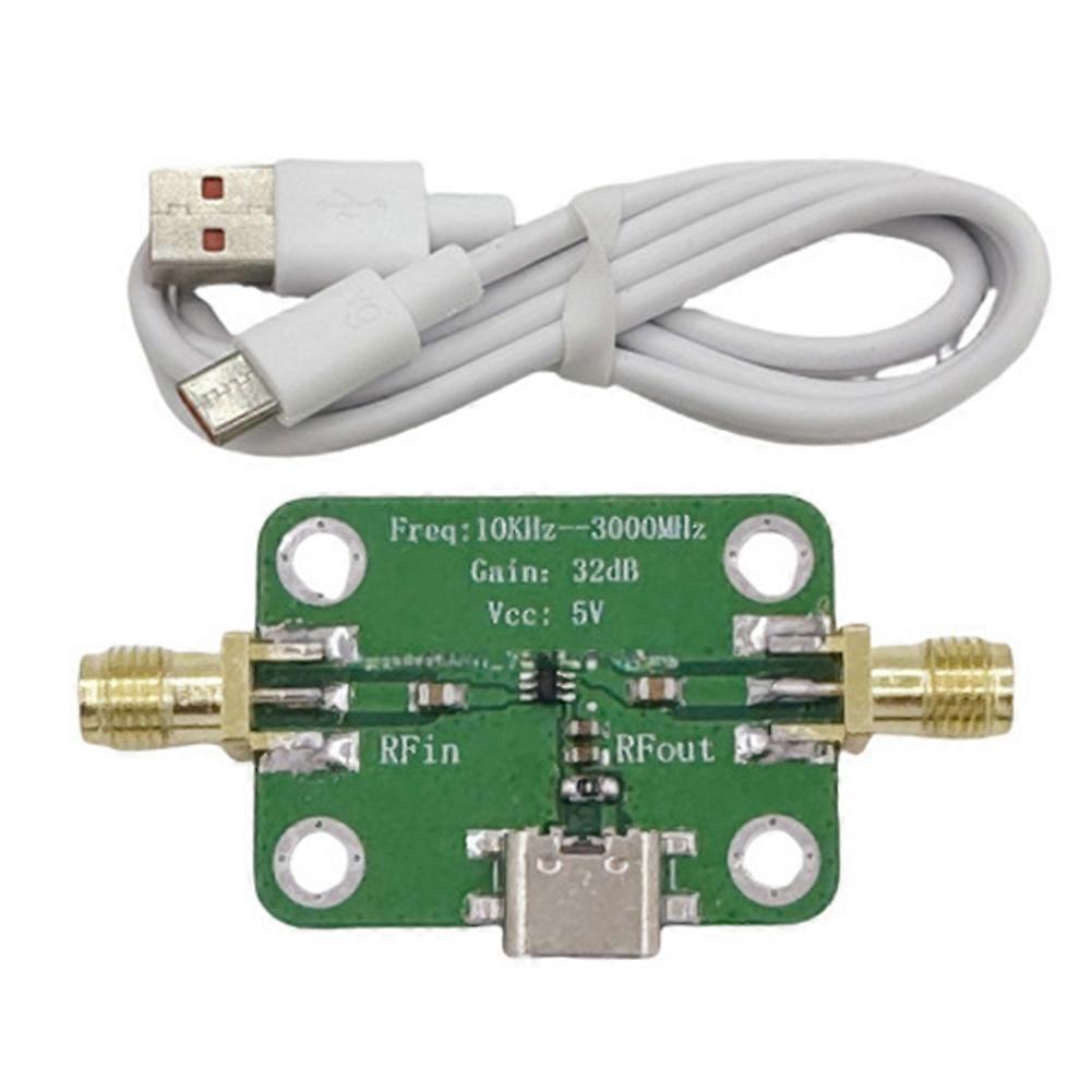 10KHz-3GHz Low Noise Medium Power Type-C LNA RF Broadband Amplifier Module 32dB Gain