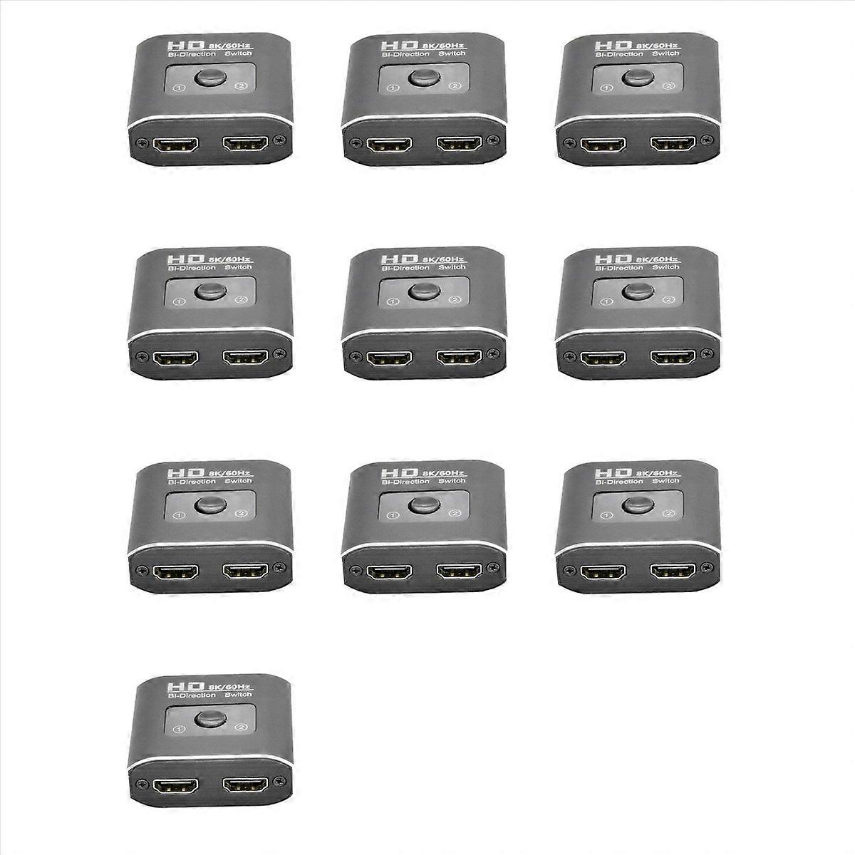10X HD 8K 60Hz Bi-Direction Switch 1 in 2 Out Video Distributor Splitter Dual Display -Compatible Sp