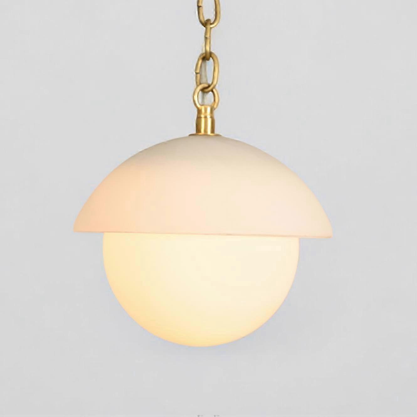 Mid-century Brass Sputnik Chandelier With Glass Shade And Elegance