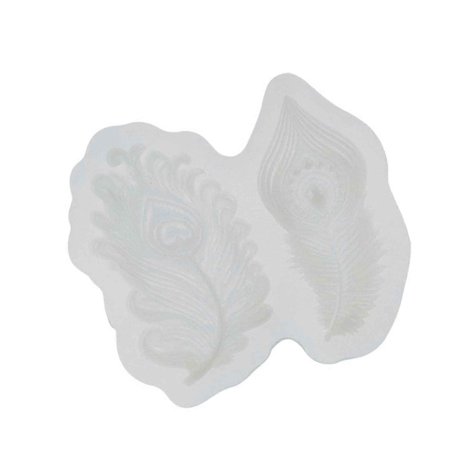 Silicone Mold Peacock Feather Design Realistic Texture for Chocolate Fondant Soap Resin Crafts