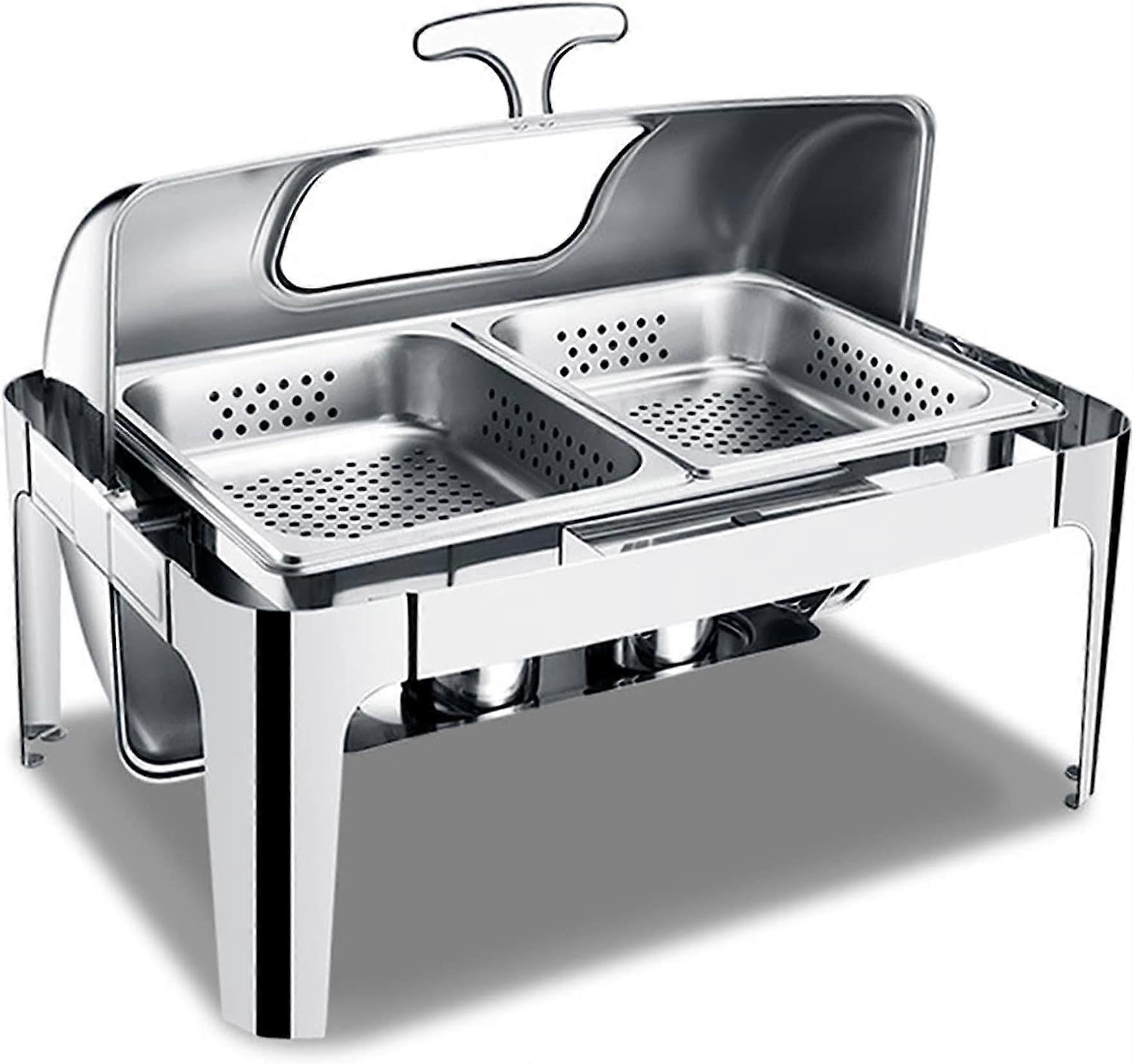 Buffet Server and Warmer with Stainless Steel Folding Design, Large Capacity and Temperature Control