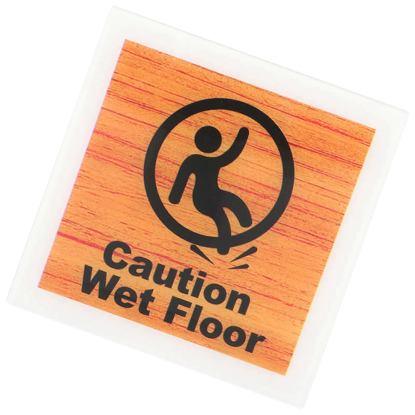 Acrylic Caution Sign Wet Floor Warning Sign for Office Use 2Pcs