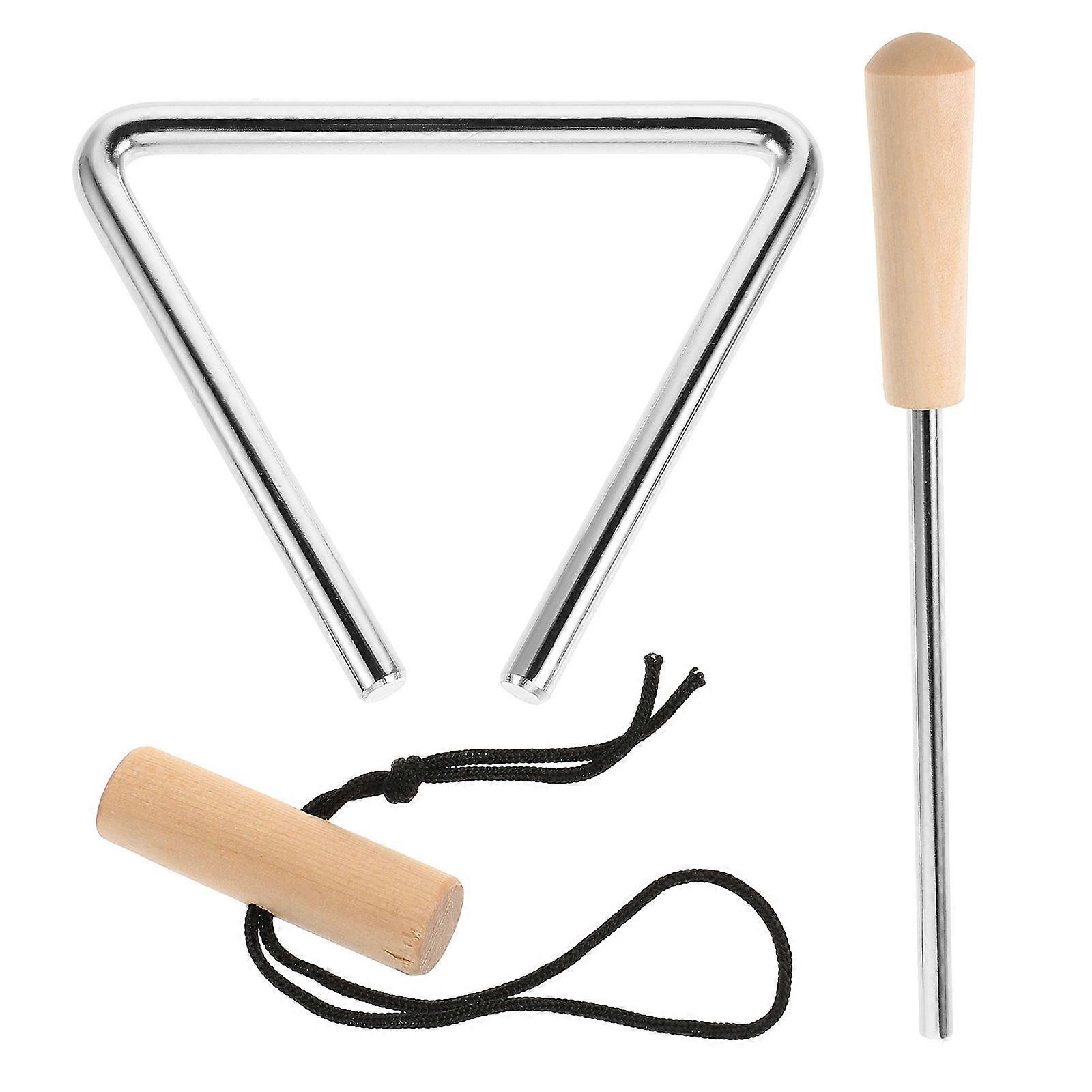 Percussion Instrument 4 Inch Triangle Bell for Musical Rhythm Performance in Schools Bands and Churches with Durable Silver Material for 1Set