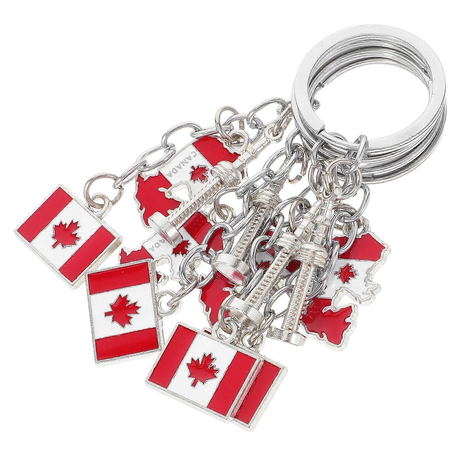 Canada Maple Leaf Keychain with Assorted Color for Gift 4Pcs