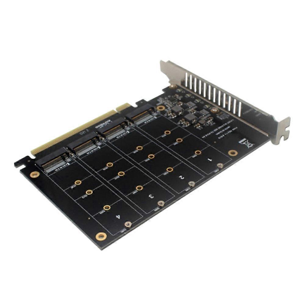 PCIE to NVME 4 Bay M2 M Key Type SSD to PCIE16X Expansion Card Adapter Car