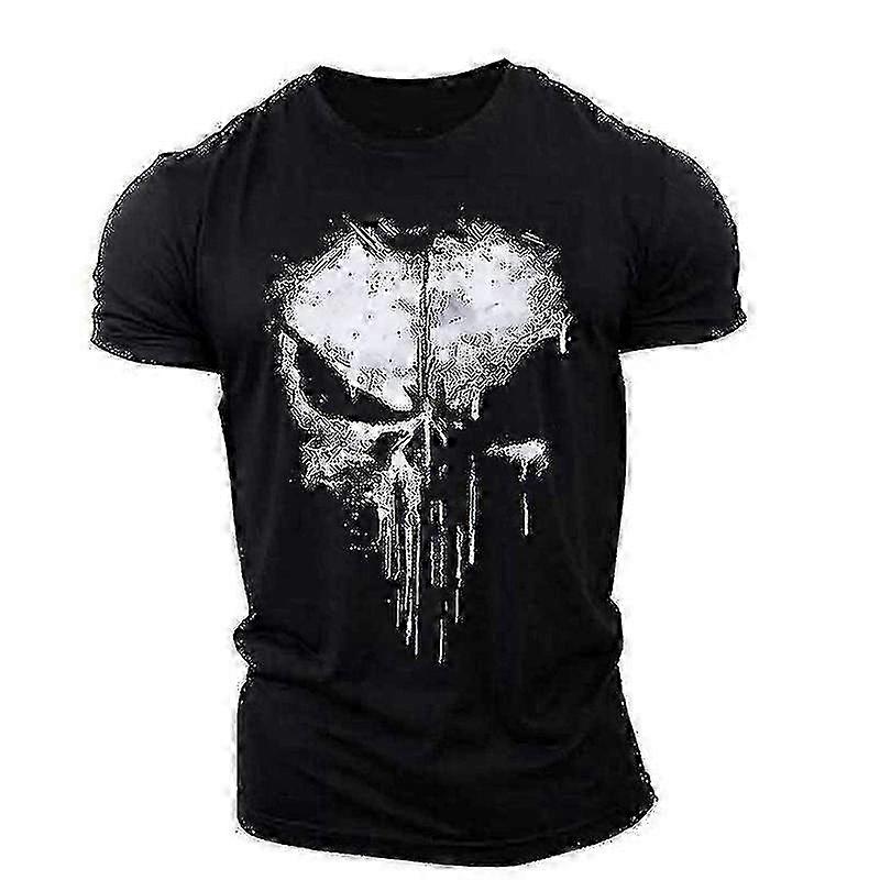 Breathable t-shirt for men featuring skull artwork