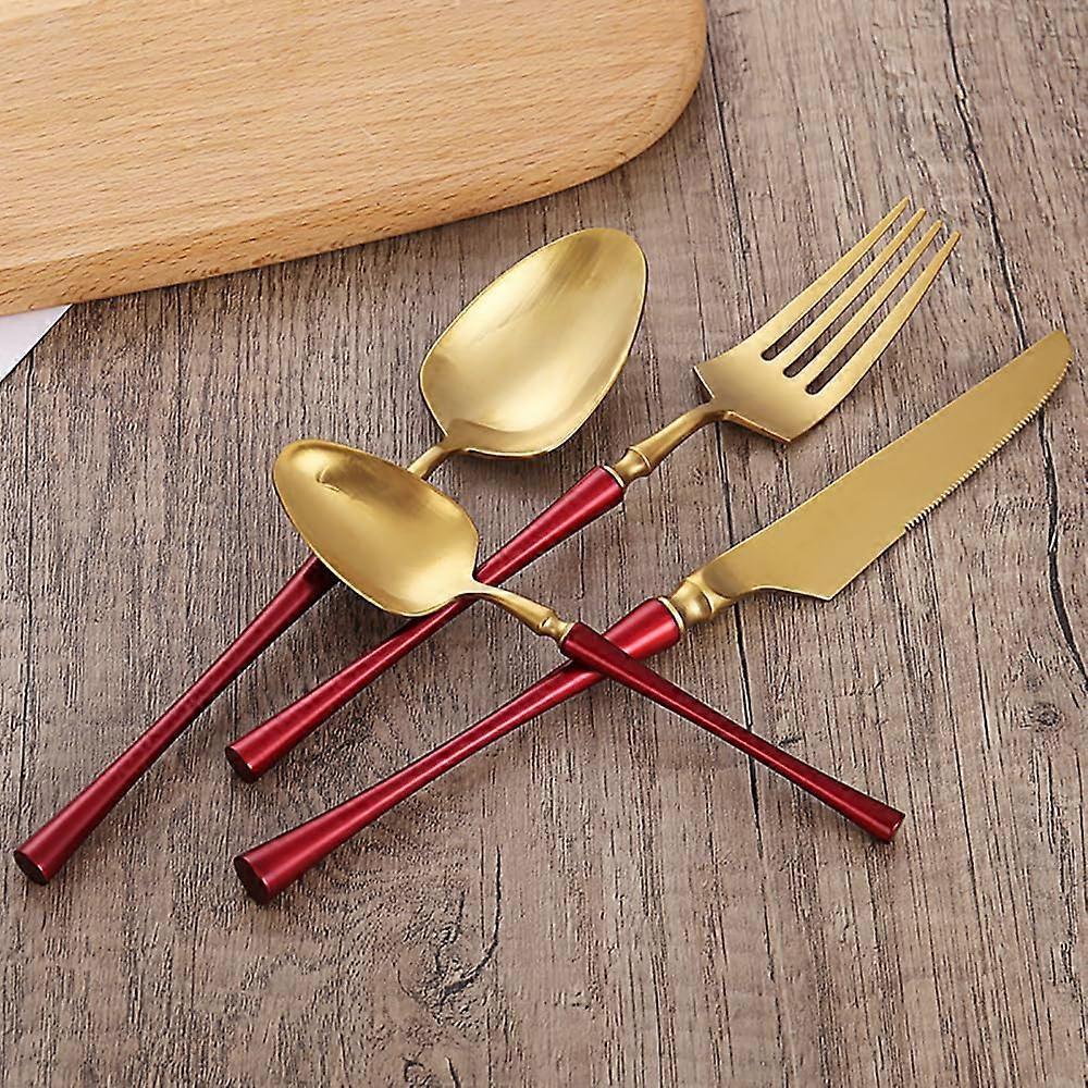 Gold Silverware Set 36 PCS Stainless Steel Flatware for 8 Dishwasher Safe Elegant Mirror Polish