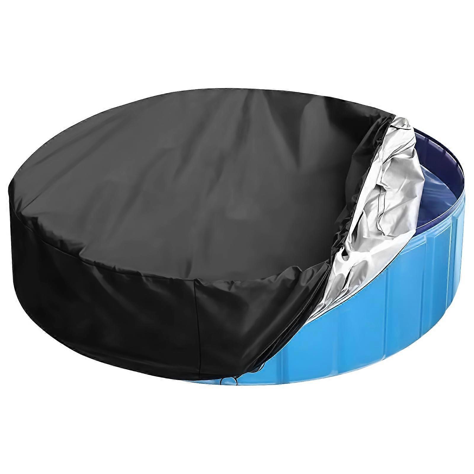Waterproof Oxford Cloth 4ft Round Pool Cover with Adjustable Drawstring for Outdoor Use