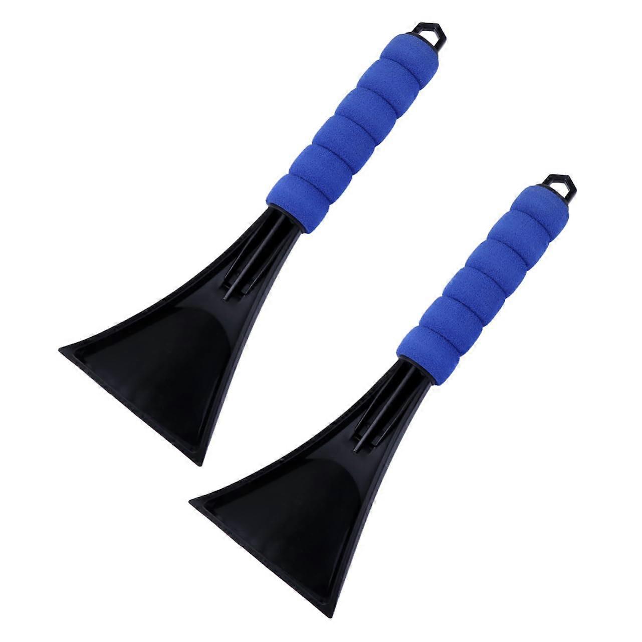 2pcs Snow Shovel and Ice Scraper with EVA AntiSlip Handle for Quick Winter Car Ice Removal