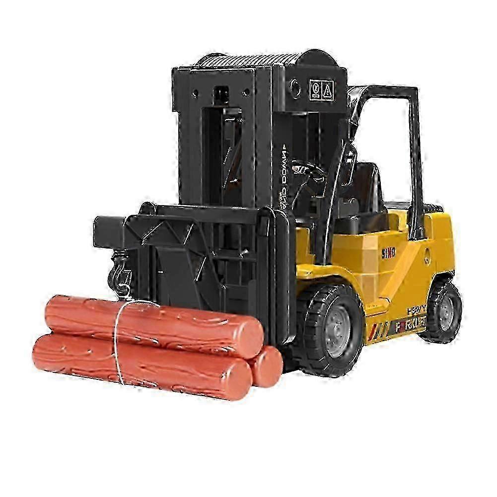 A Remote Controlled Toy Forklift with Boxes that features Spray, Sound, and Light functions for a Boy's Gift.a