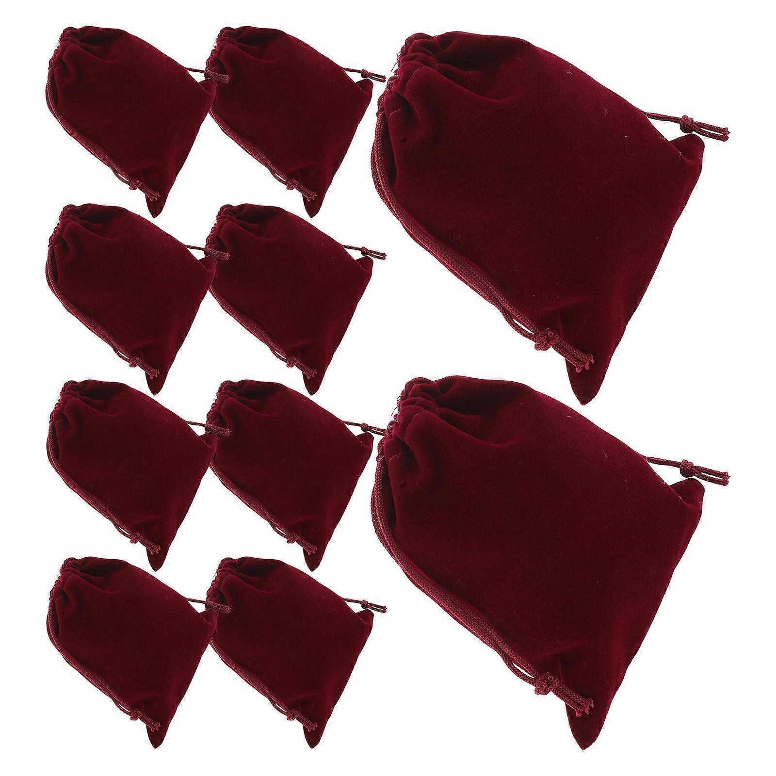 Rectangular Flannel Drawstring Bags For Women Jewelry Storage 10Pcs