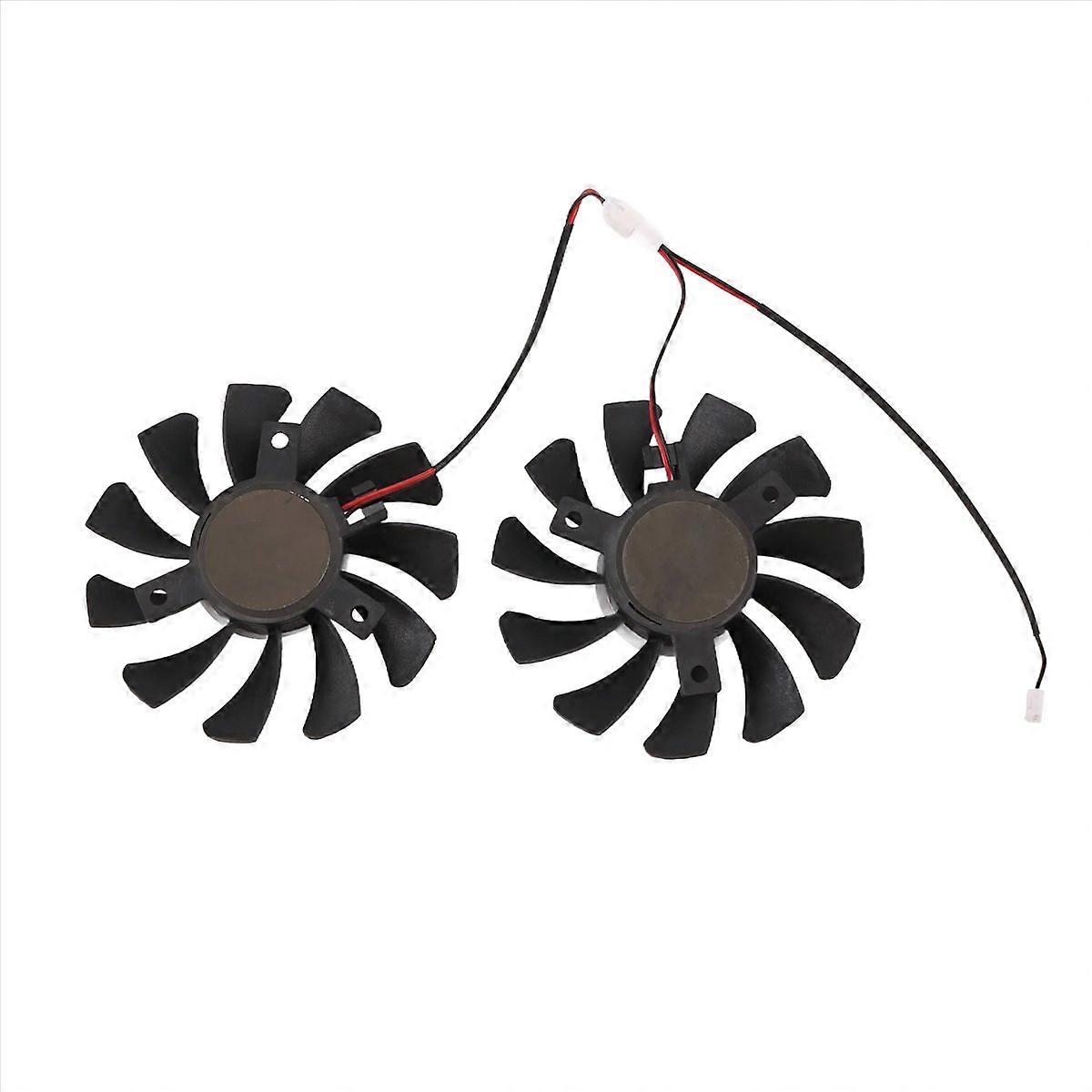 75 mm 2-pins GTX1050Ti GPU-kylare med dubbel fläkt för GTX