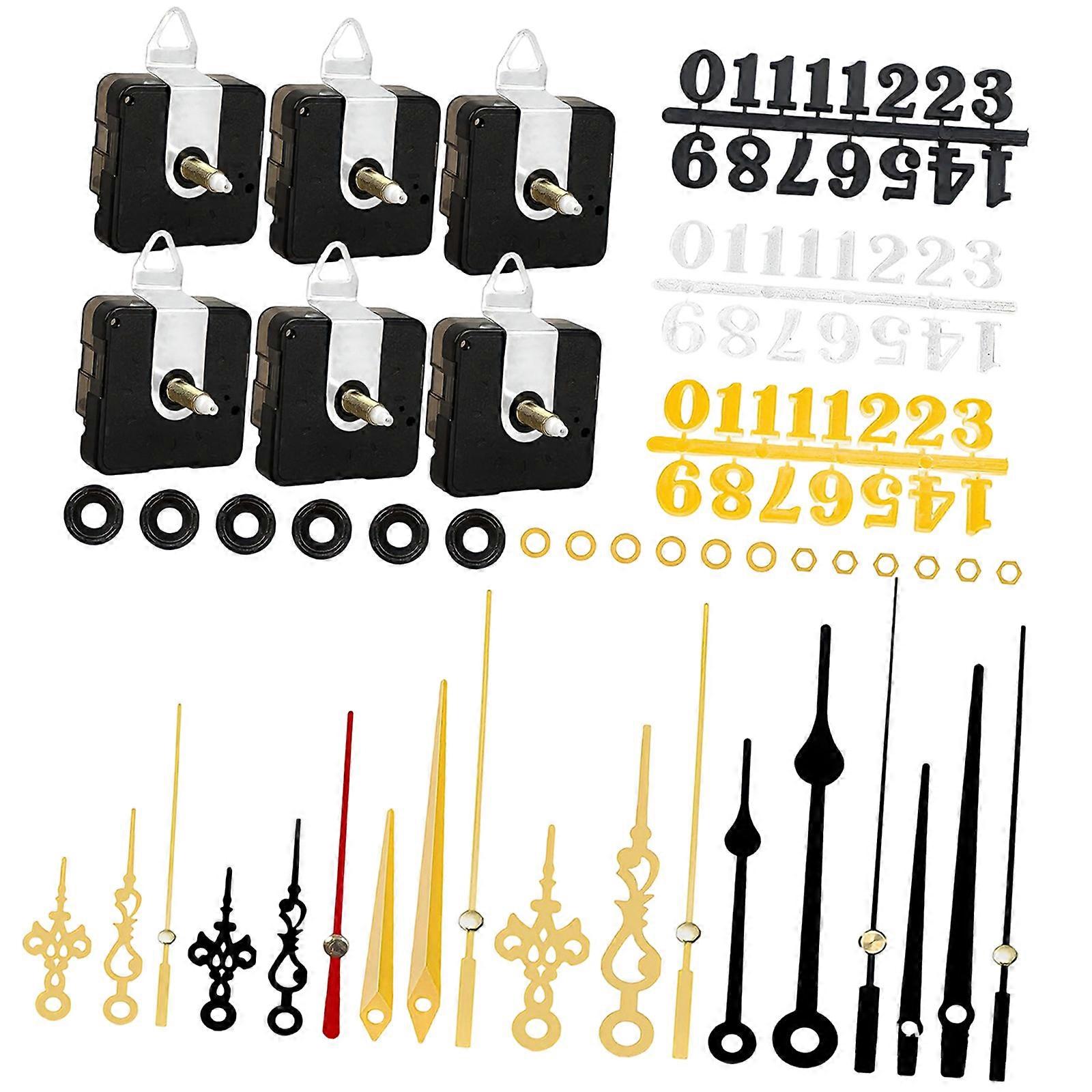 Quartzs DIY Wall Clock Movement Mechanism Battery Operated DIY Repair Parts Replacement with Clock Hands Second Hand Multicolor