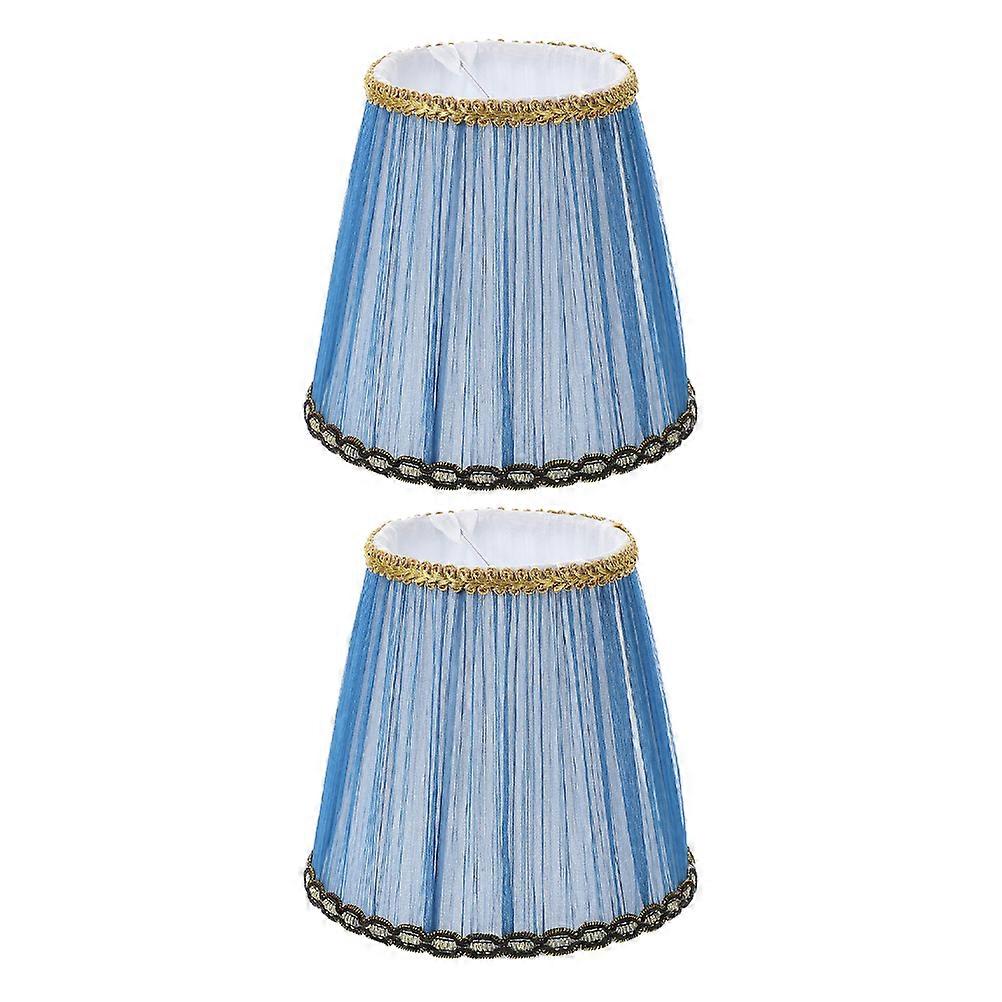 Table Lamp Fabric Shade Blue Clip on 2Pcs for Cozy Light Diffusion