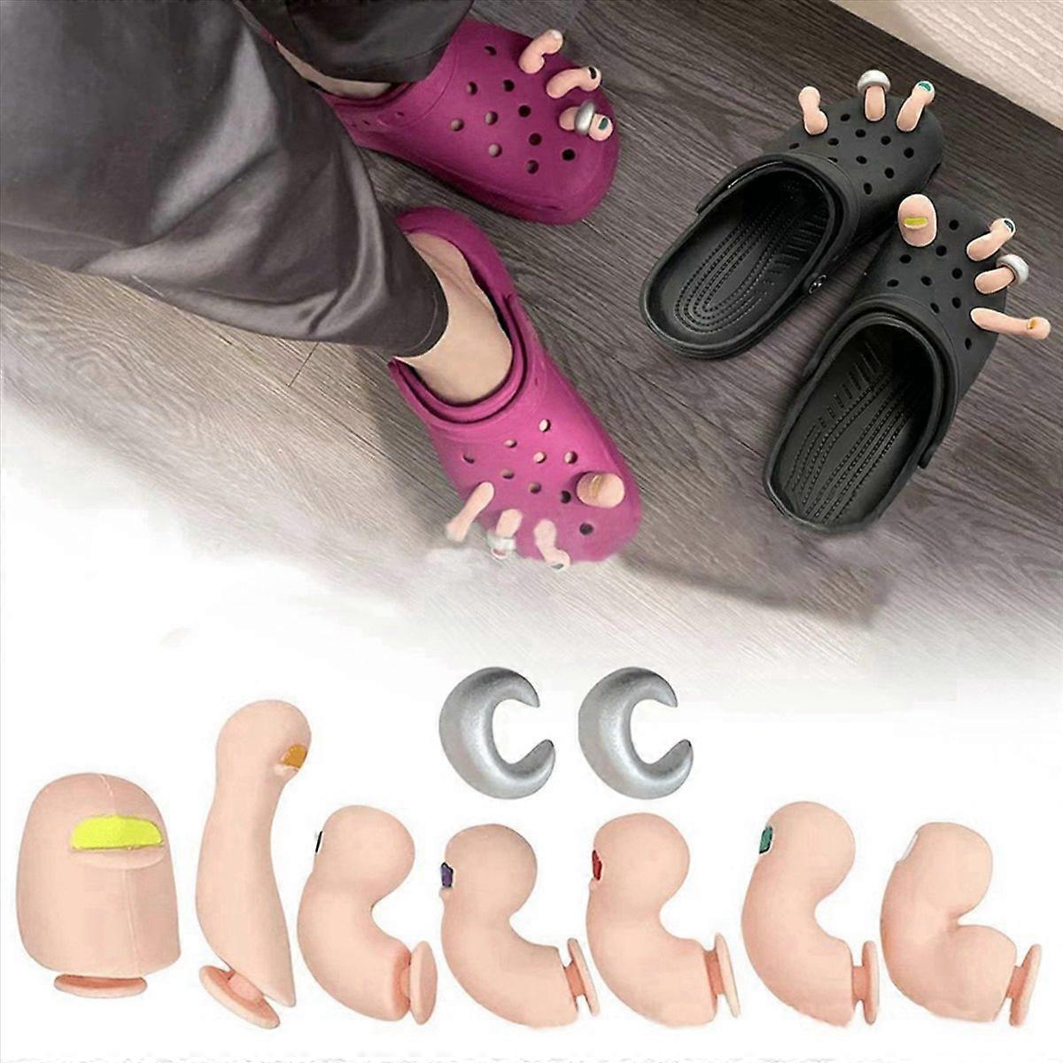 3D Toe Charms för träskor Bubble Slides Sandaler, 7st rolig inredning