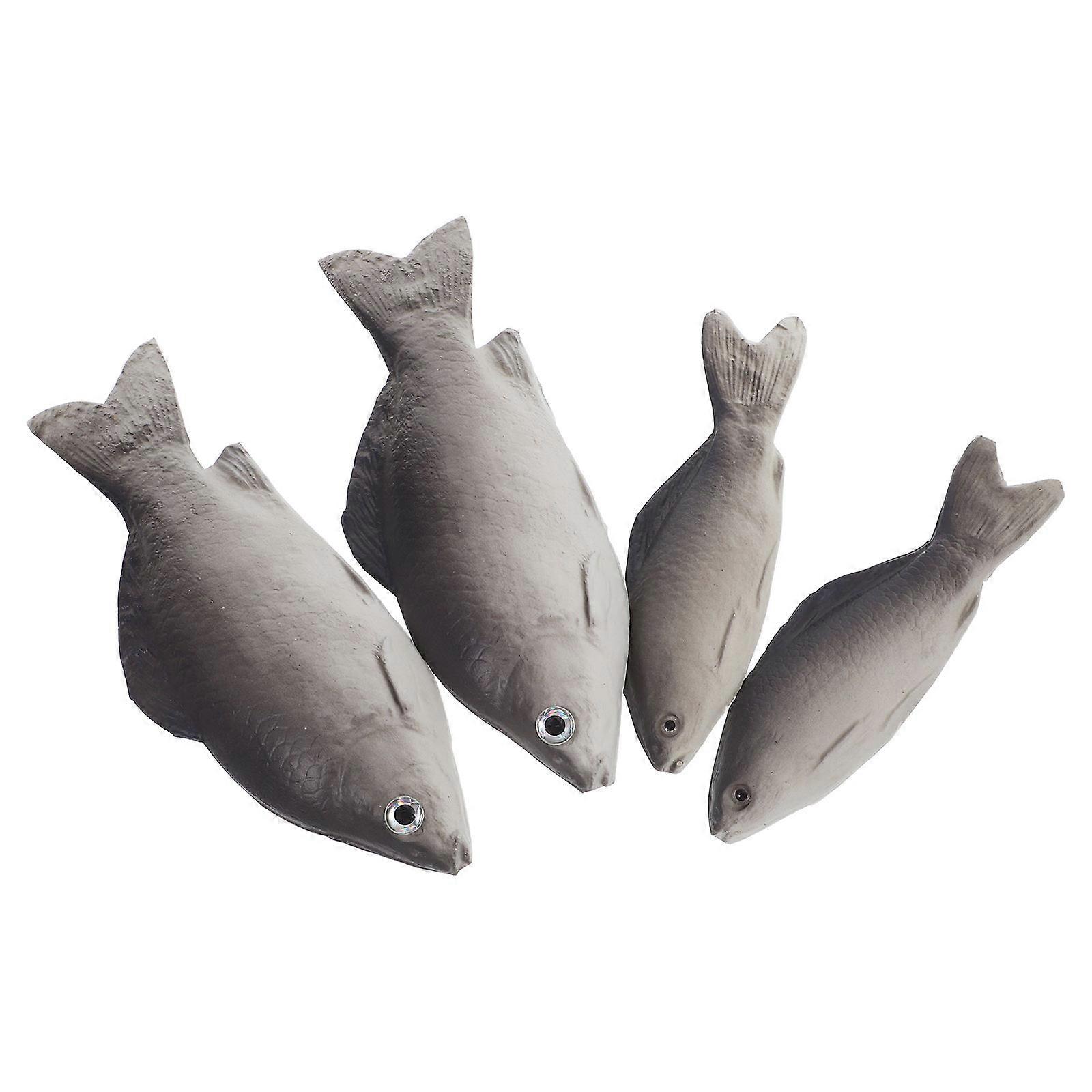 Realistic Fish Decoration for Photo Shoot 4Pcs Silver PU Artificial Fish Props