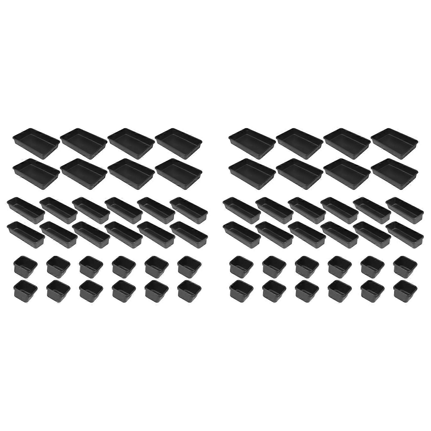 Tool Box Organizer and Storage Tray, Tool Box Drawer Organizer Bins, Toolbox Organizer Tray Divider Set, Black 64 Pack