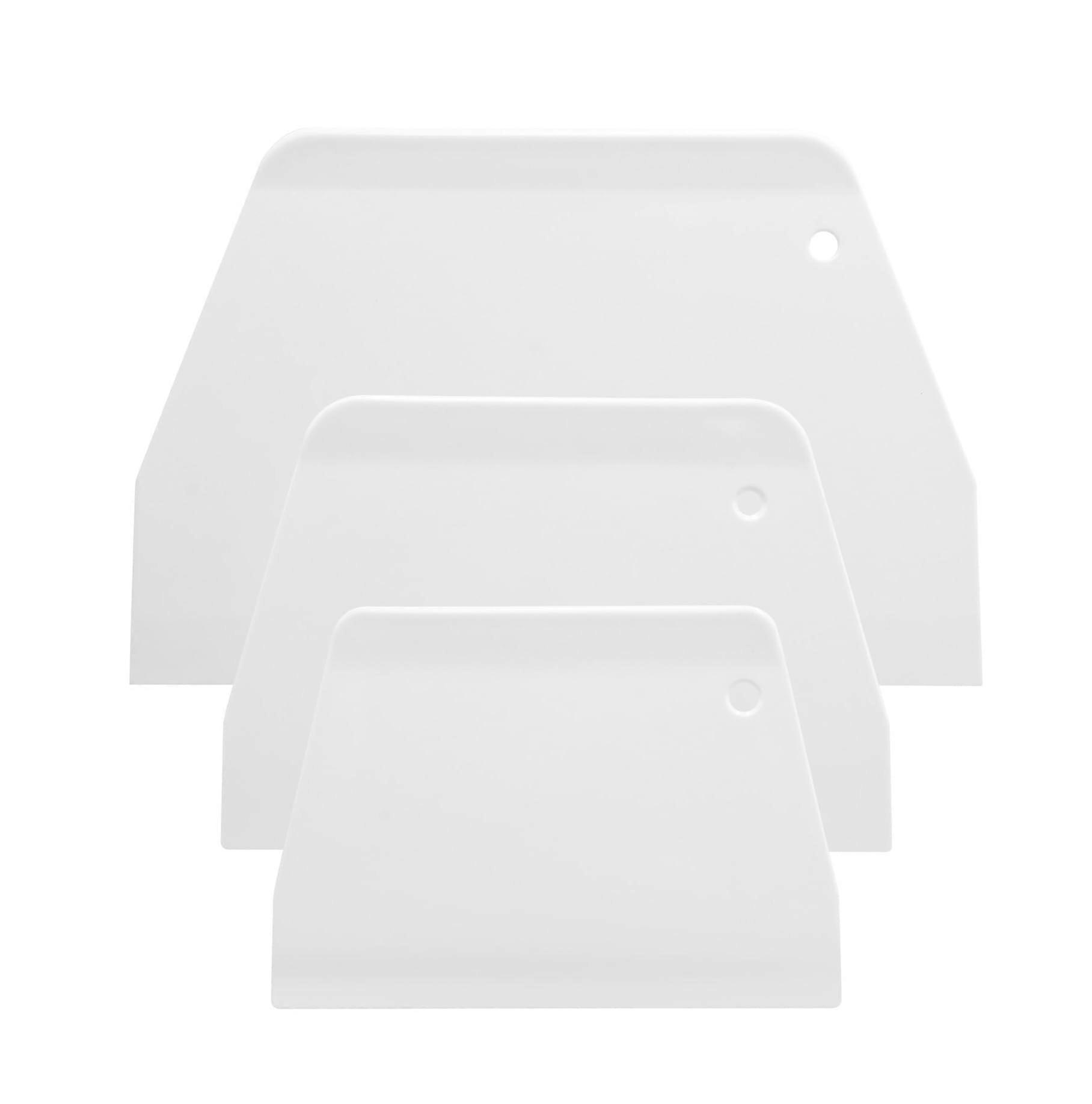 Cake Scraper Set with Fondant Smoother, 3 Pcs Plastic Decorating Tools for Baking and Icing