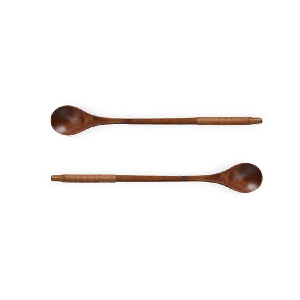 Handmade Wooden Coffee Spoon 2 Pack, Long Handle Design for Tall Mugs, Smooth Safe Edges