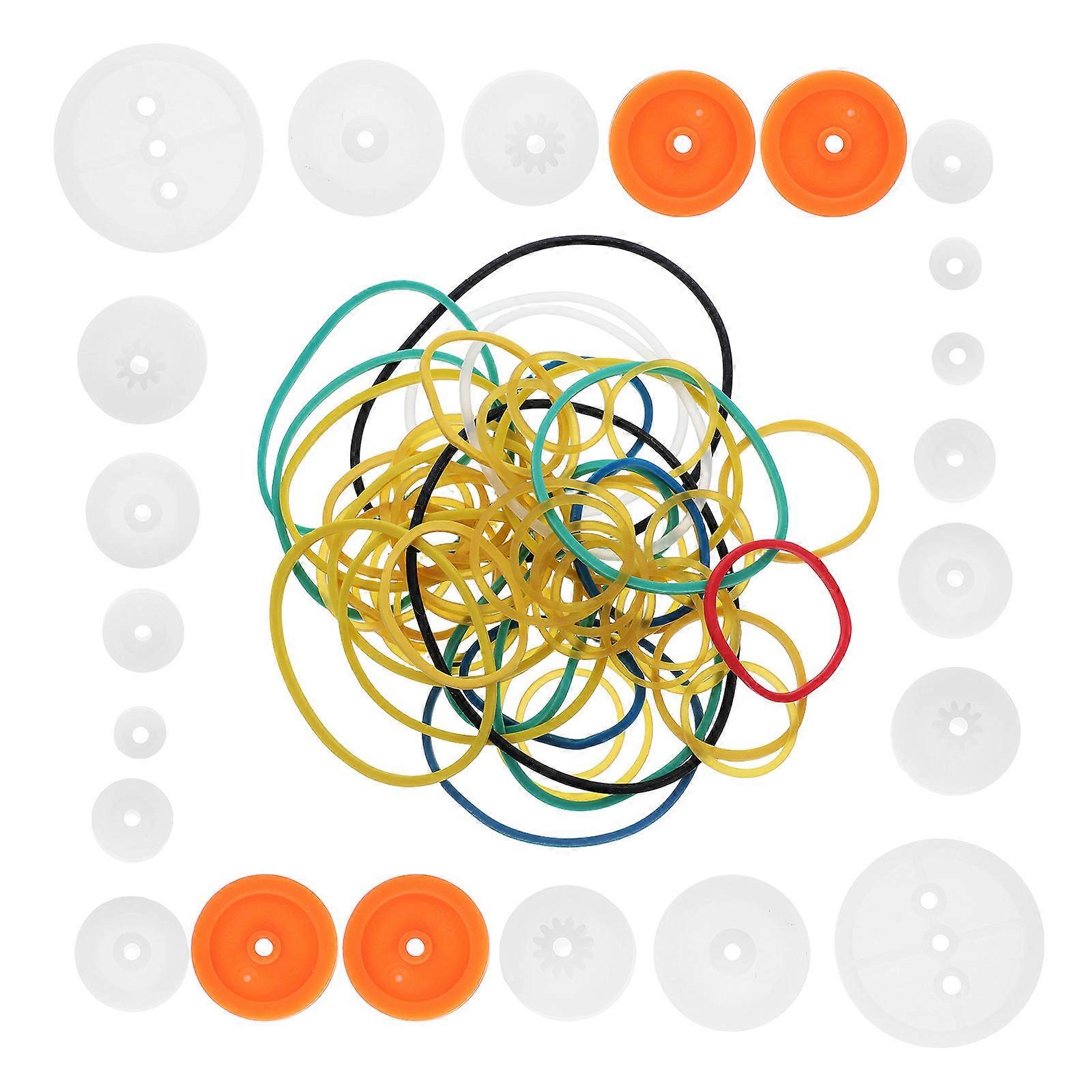 Rubber Transmission Belt Pulley Combination Package for Mechanical Model Kits 1Set