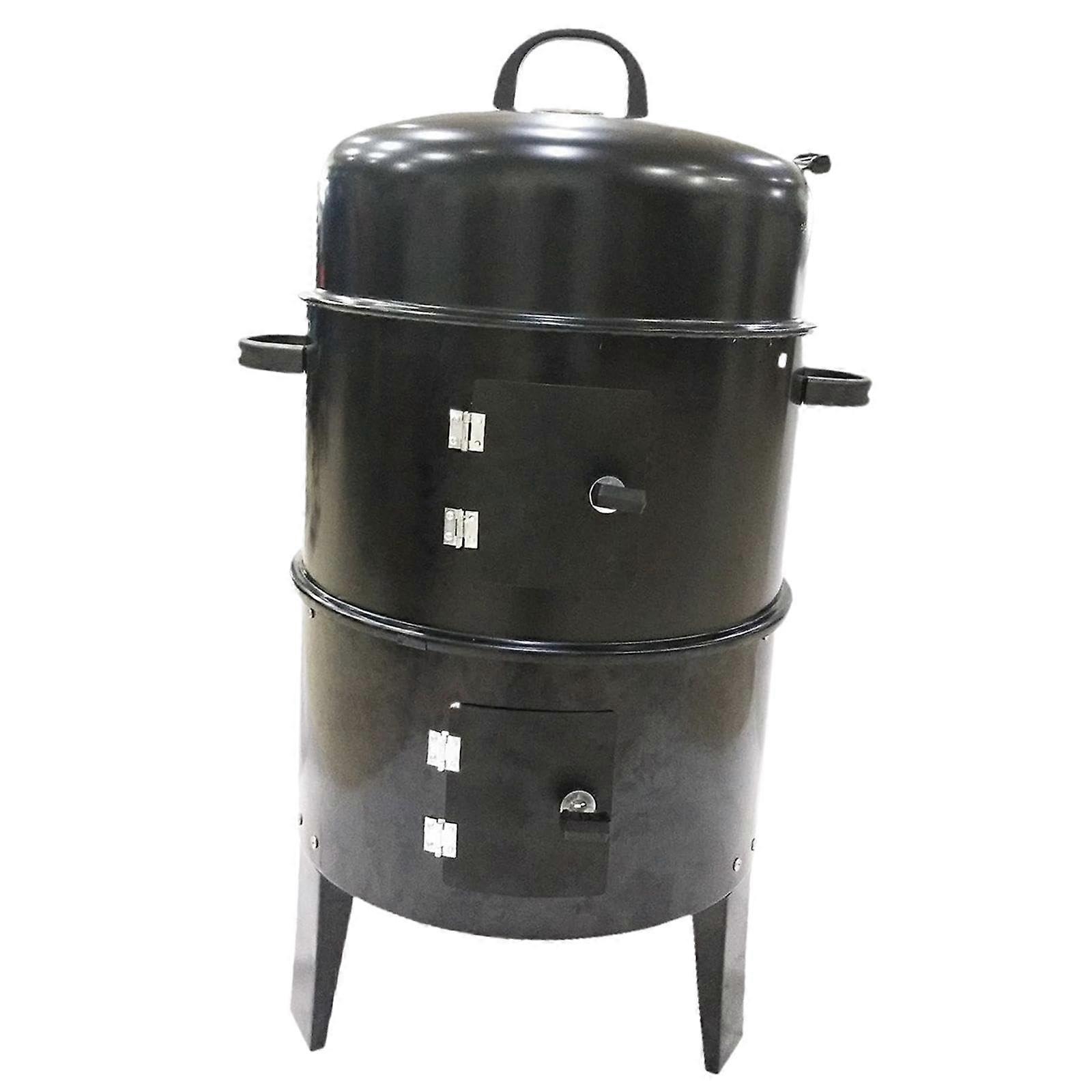 Vertical Charcoal Smoker Grill with Thermometer, Multi Layer Outdoor BBQ for Winter Cooking