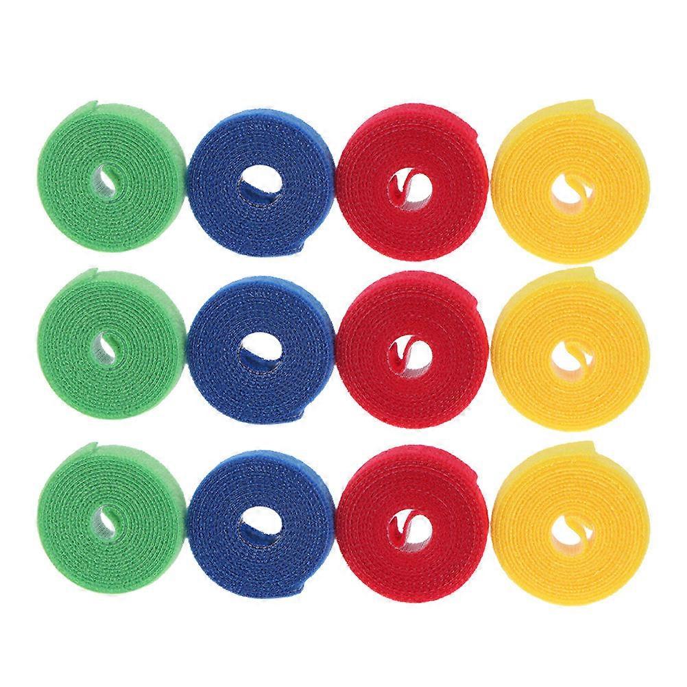 Cable Organizer Ties 12Pcs For Cables Storage Assorted Color Nylon Beam Line 100x1cm Functionality