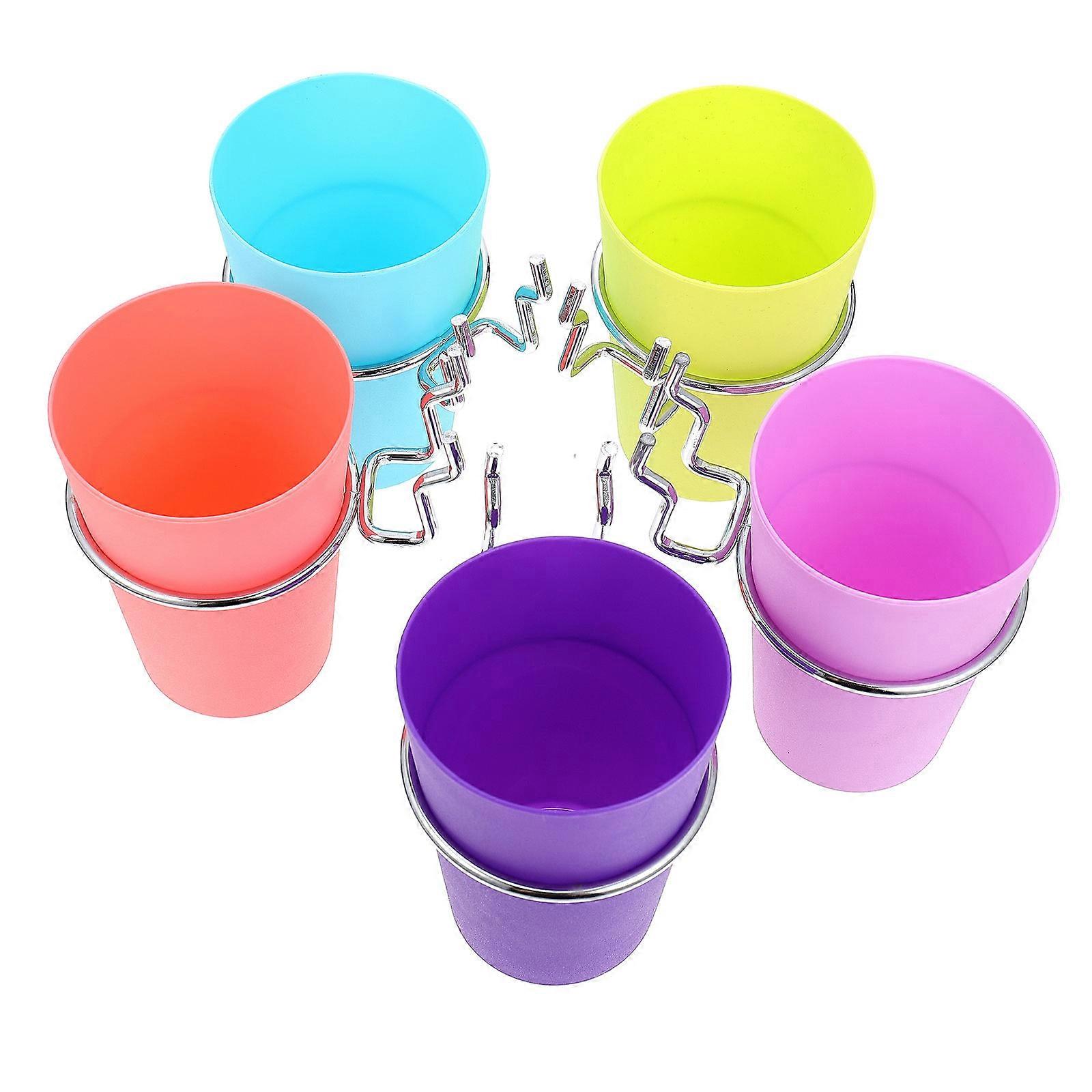 Pegboard Cup Racks Set Easy to Clean Space-saving Iron Material 5 Sets Random Color