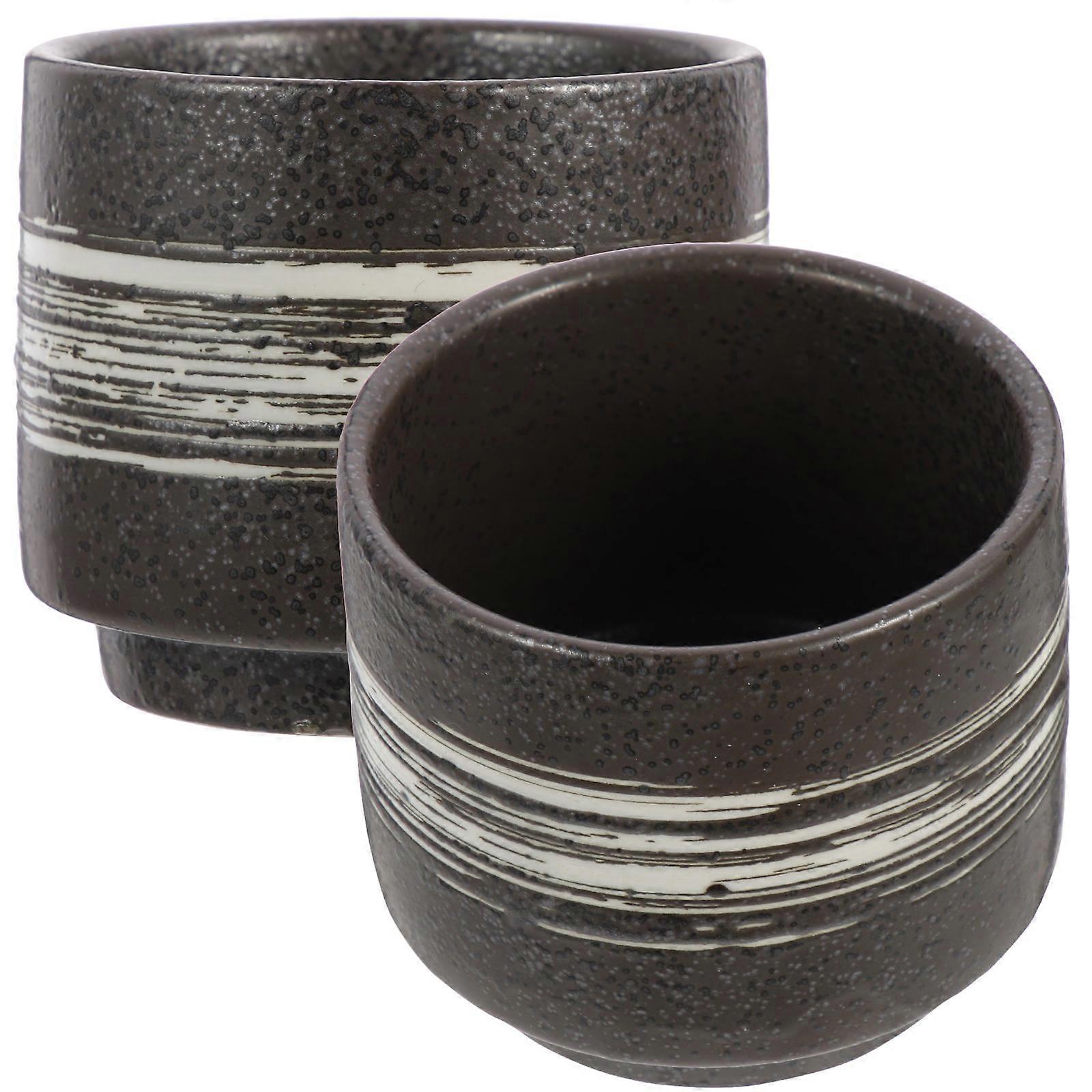 Ceramic Household Teacup Multi-Function Japanese Style 2Pcs Cups