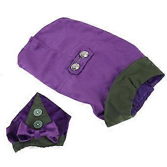 Dogs Tuxedo Cute Elegant Fashionable Retro Dog Formal Wedding Party Suit with Bow Tie for Small and Medium Dogs Cats Purple M 25-26