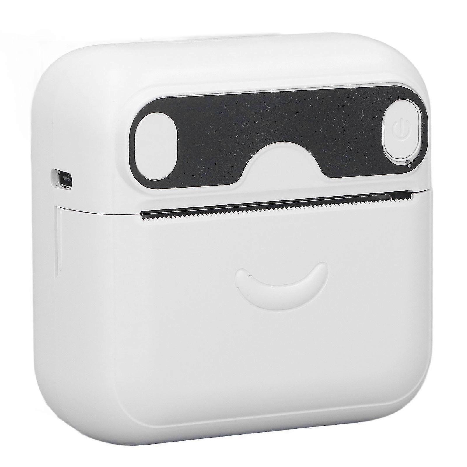 Mini Printer Bluetooth Connection Inkless Printing Machine with Paper for Wrong Questions Notes White 2025