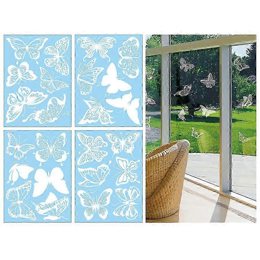 26-27 Static Cling Bird Window Decals, 4-Pack, 22x30cm, Prevent Bird Strikes