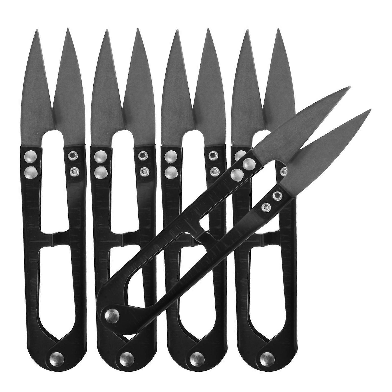 Steel Scissors Bonsai Pruning Shears for Sewing 5Pcs Black Handle