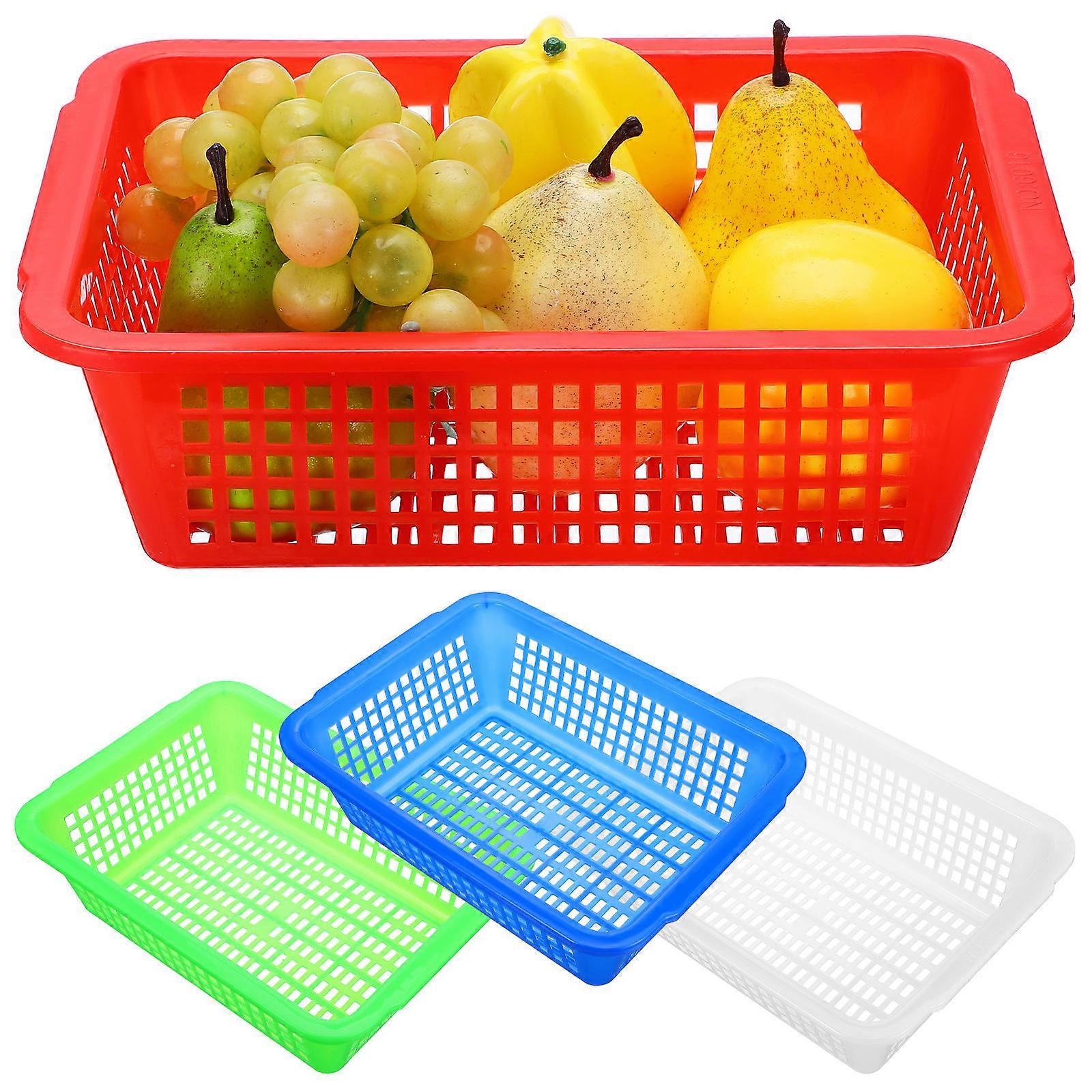 Storage Basket Multi Functional Drain Basket Office Supplies 4Pcs Blue