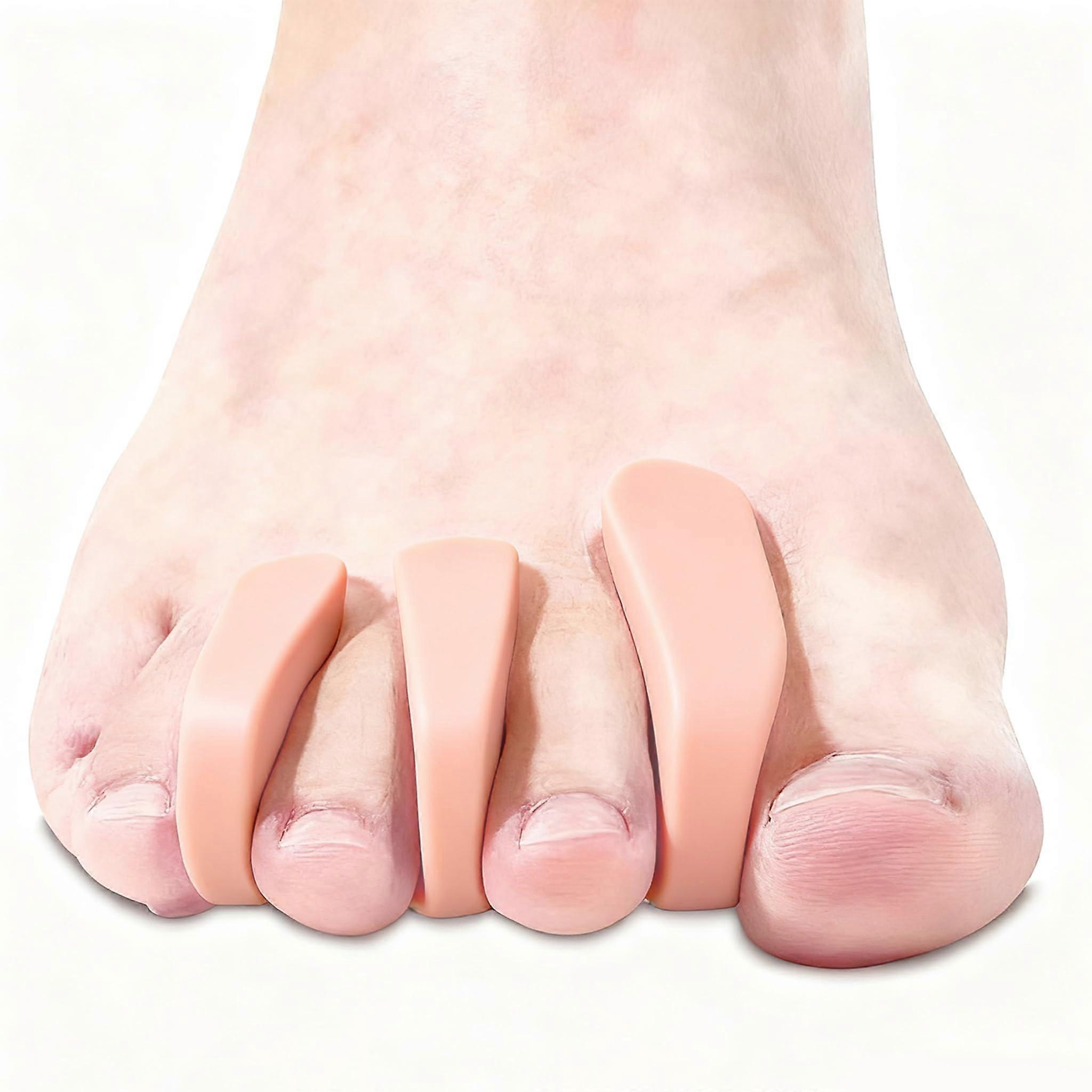 2 Pairs Silicone Toe Separators for Bunion Relief, Soft Gel Toe Spacers for Foot Alignment