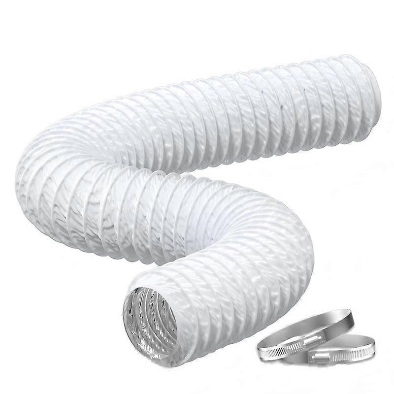 3 Inch Dryer Vent Hose 16 FT Heat Resistant Flexible Ducting PVC Aluminum Foil for HVAC White