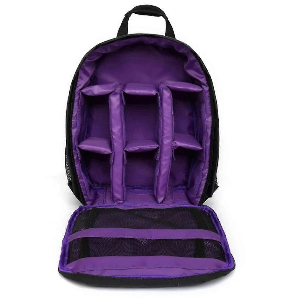 Multi-Functional Digital Camera Backpack Bag Waterproof Purple